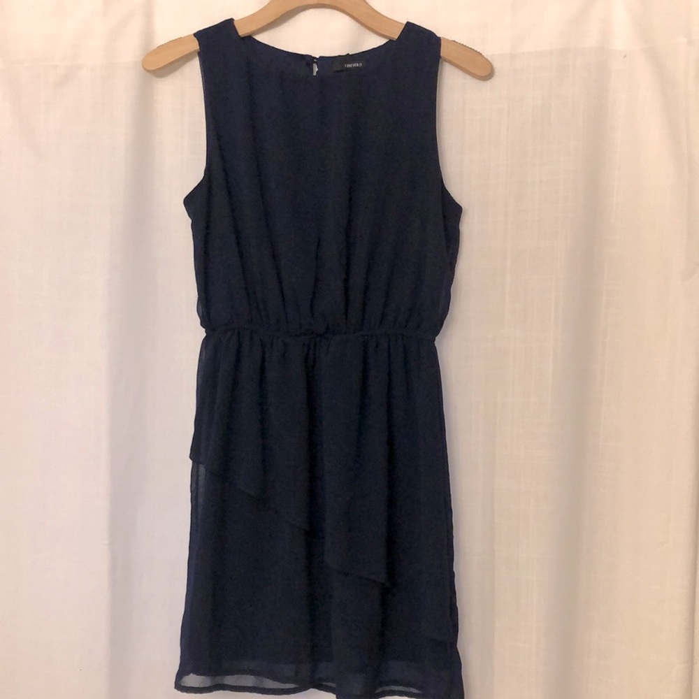 Navy blue chiffon dress